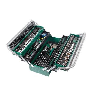 85件汽修工具组套汽修机修铁盒套筒棘轮扳手铬钒钢组合拆卸套装