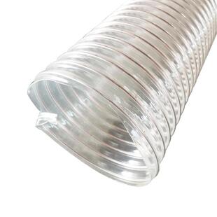 PU钢丝软管内径200毫米木工抽吸锯末粉尘PU聚氨酯风管波纹软管