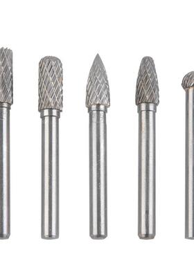 钨钢磨头硬质合金旋转锉刀钨钢滚磨刀ACDFG6*85件套套装打磨抛光