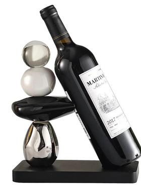 时来运转轻奢玄关餐边柜红酒架摆件家居客厅酒柜电视柜装饰品酒托