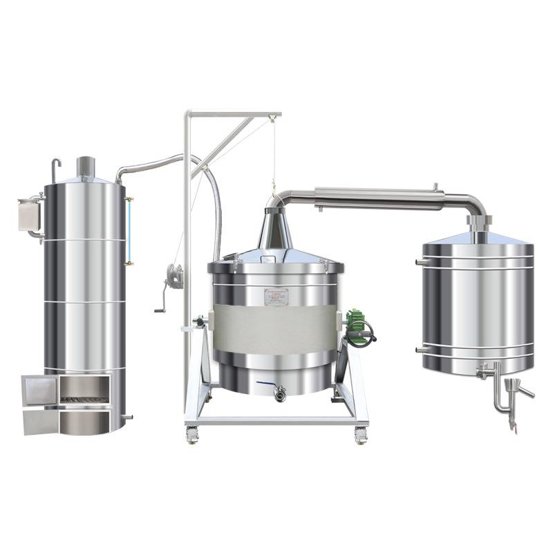 酿酒设备河南永康白酒蒸馏器厂家304不锈钢压筋梯型蒸汽小型酒坊