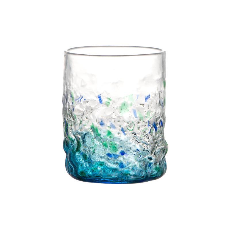 进口日本夜光玻璃杯手工创意水杯日式耐热茶杯无铅玻璃杯