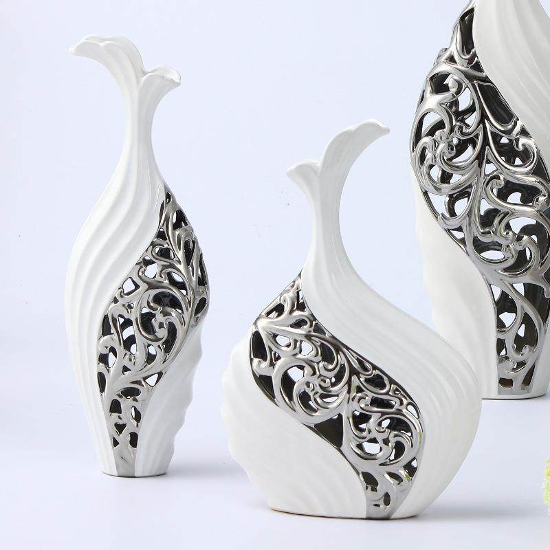 欧式桌面花瓶摆件陶瓷客厅装饰品电视柜餐桌创意家居瓷器厂家直销