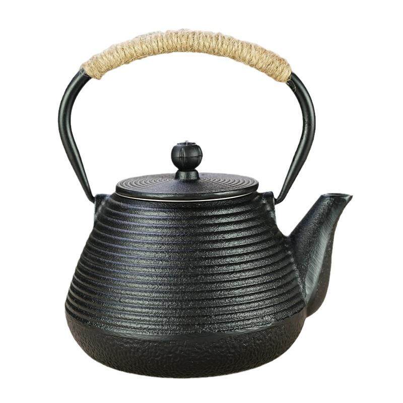 简约素色日式风煮水泡茶壶手工铸铁艺壶茶壶铁茶壶出口电陶炉茶具