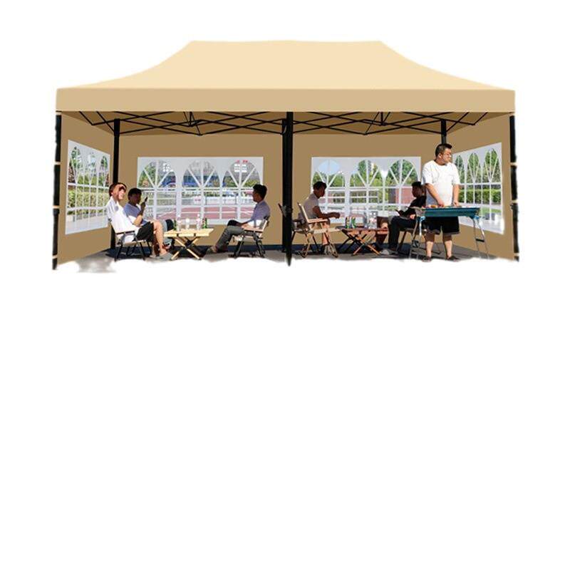 挡雨专用摆摊帐篷户外卡其色遮阳棚冬季四角防雨蓬透明围布雨棚