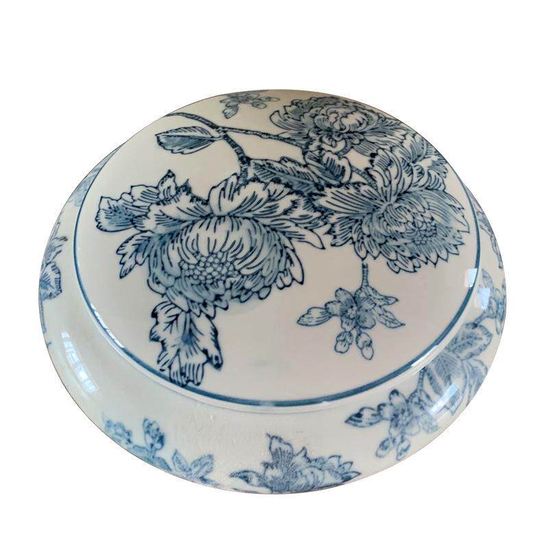 Ceramic, blue and white porcelain, rouge box, jewelry box, storage box, ancient and classical Chinese style decorative box, ornaments thumbnail 3
