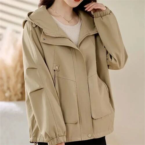 休闲宽松夹克连帽外套 Casual loose jacket hooded jacket women