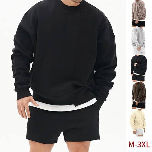 neck solid color long sleeved sweatshirt韩版圆领纯色长袖卫衣