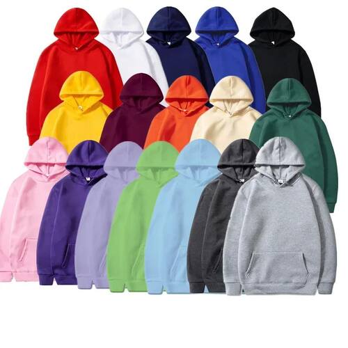 Solid color long sleeved fleece hoodie纯色长袖情侣加绒连帽衫