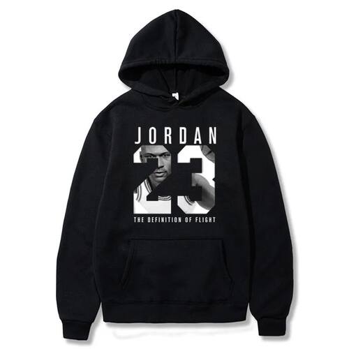 Letter 23 printed long sleeved hoodie 字母23号印花长袖连帽衫