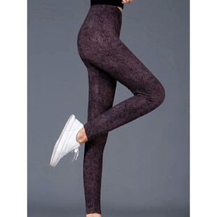 Slim fit printed imitation denim legging修身印花仿牛仔打底裤