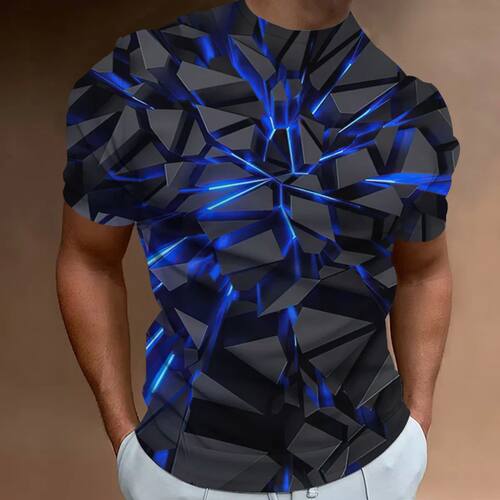 3D digital printed loose half sleeve man3D数码印花宽松半袖男