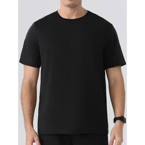 Solid color round neck pullover loose T-shirt纯色圆领宽松T恤
