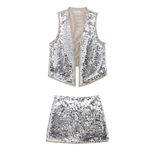 Two piece set vest high waisted short skir马甲高腰短裙两件套