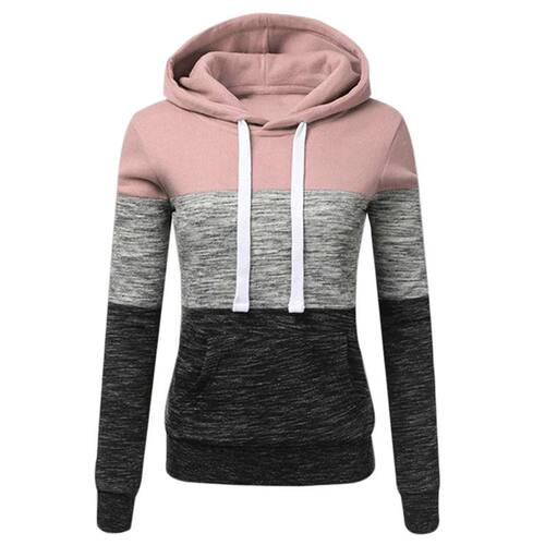 pullover long sleeved hooded sweatshirt 拼色套头长袖连帽卫衣