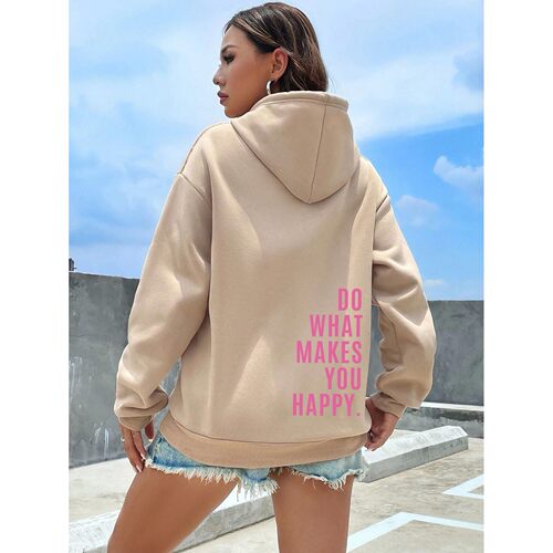 Letter printed long sleeved hoodie woemn字母印花长袖连帽衫女