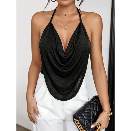 V-neck halter strap with exposed back womanV领挂脖露背吊带女