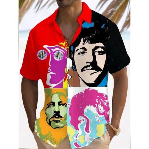 3D digital printed loose button shirt 3D数码印花宽松系扣衬衫
