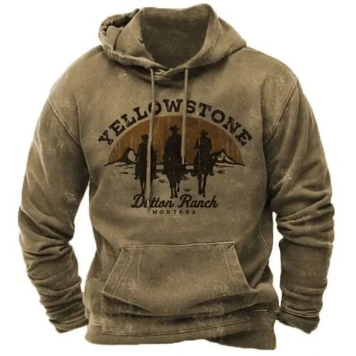 printed long sleeved hoodie sweatshirt复古印花长袖连帽衫卫衣