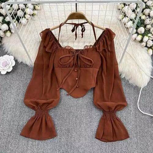 Tailored off shoulder irregula shirt women修身露肩不规则衬衫