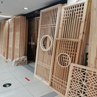 仿古东阳木雕玄关隔断背景墙木格栅花窗屏风定 实木花格镂空新中式