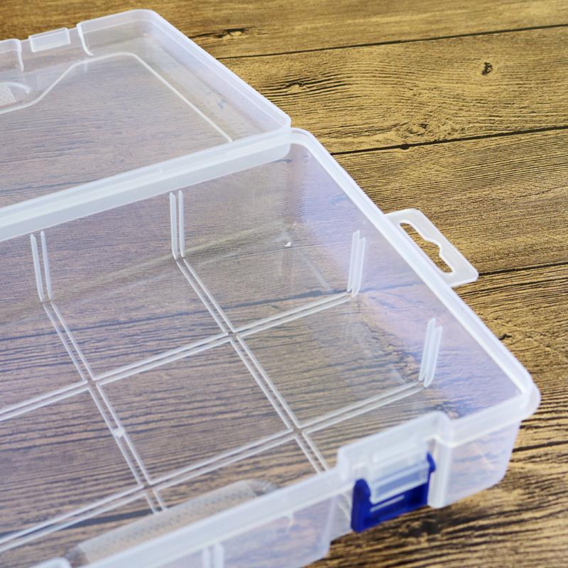 促销新款白色加厚双层 8格 空盒透明塑料收纳串珠饰品整理储物