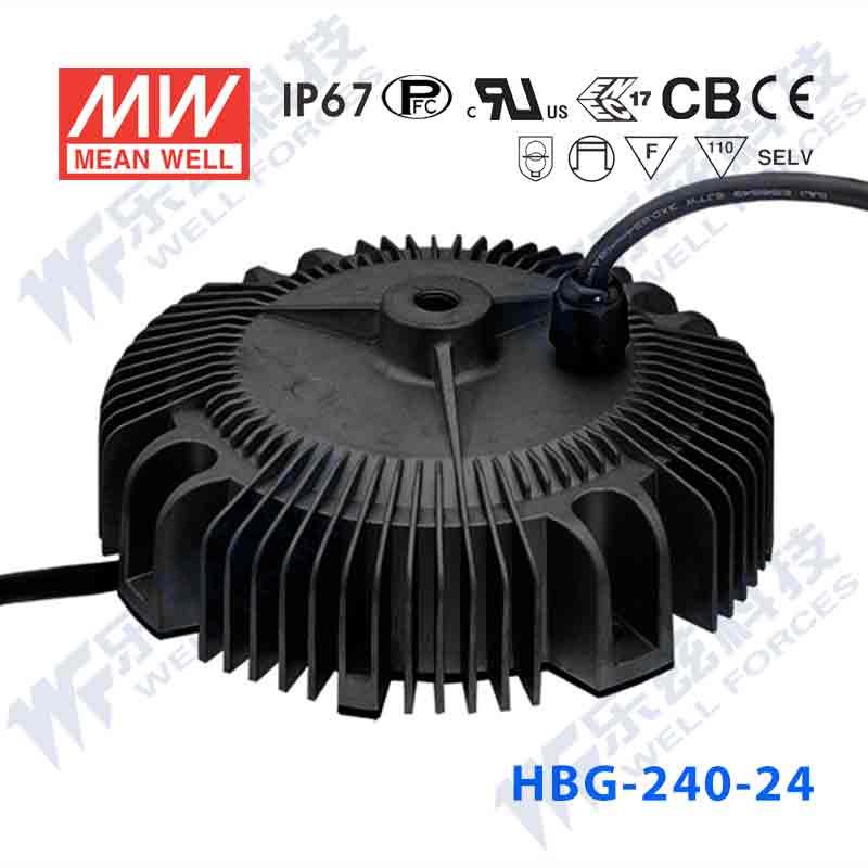 HBG-240-24A 240W 14.4~24V10A输出圆形LED防水电源(恒流可调)