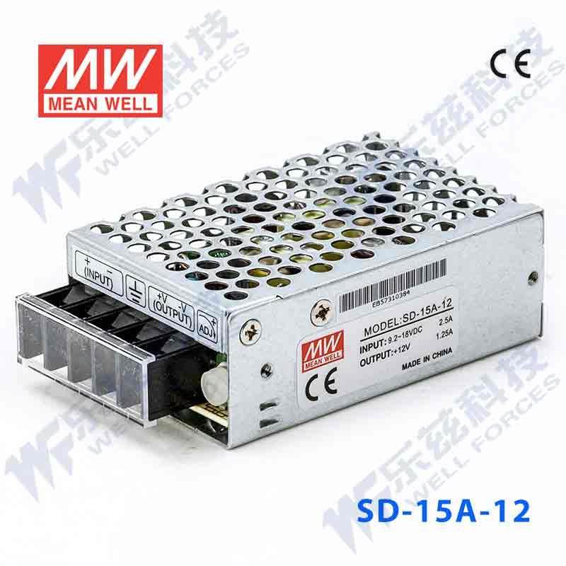 SD-15A-12台湾明纬15W(9.2~18V)12V变12V1.25A DC-DC转换电源