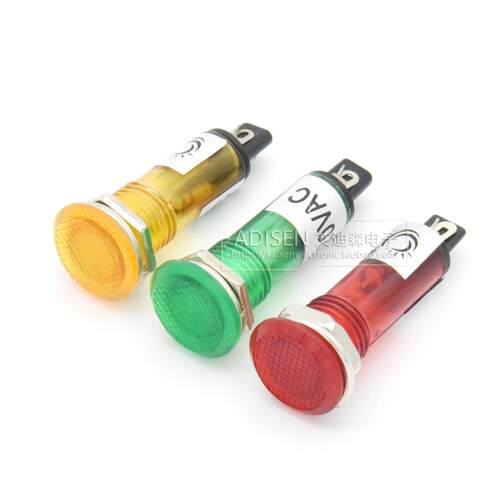 ADS10-1平头&Phi;10mm 220V螺纹安装孔红黄绿厨房设备指示灯信号