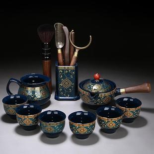 家用 功夫茶具小套旅行便携逍遥泡懒人自动泡茶神器侧把冲茶壶套装