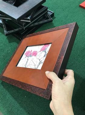 天隆新中式棕红色实木油画框相框摆台挂画框空框拼图挂墙定制装裱