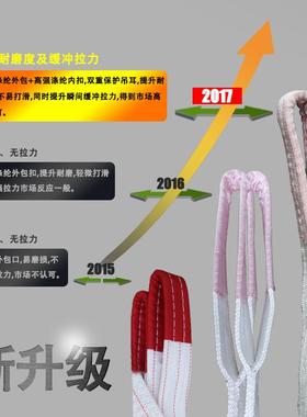 扁平吊装带国标白色吊车吊带1t2T5吨行车工业起重吊带绳