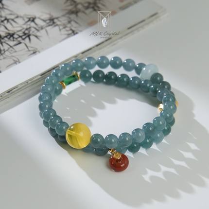 【 百万粉丝节】霁雨|翡翠双圈手串 H65HXS1232