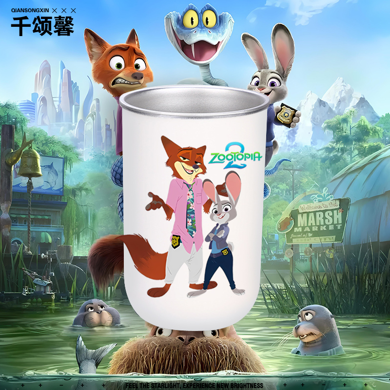 疯狂动物城2周边尼克朱迪洗漱杯