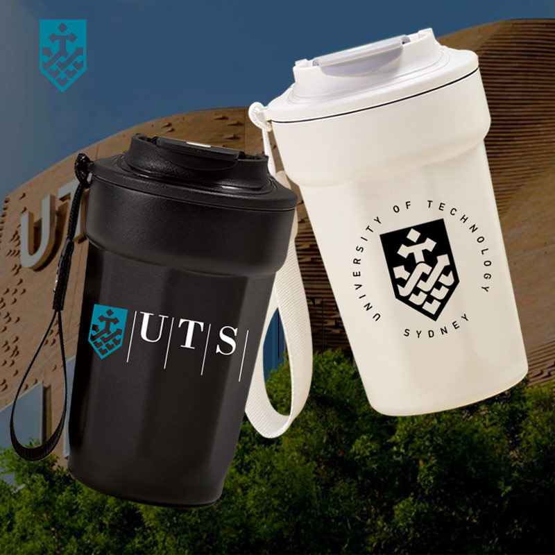 UTS悉尼科技大学周边纪念品保温水杯不锈钢手拿咖啡杯保冷手提dt