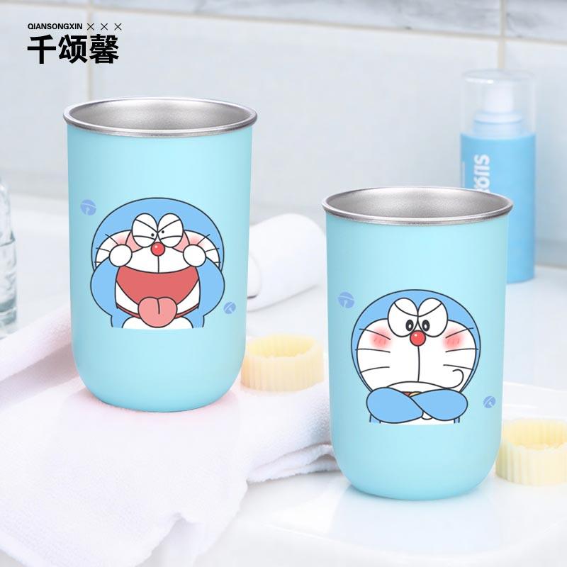 机器猫叮当猫动漫不锈钢漱口杯