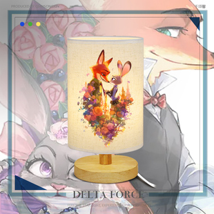 疯狂动物城周边朱迪妮克狐动漫同人谷子卧室简约小夜灯摆件礼物hh