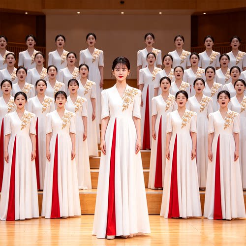大合唱团演出服女长裙表演晚礼服