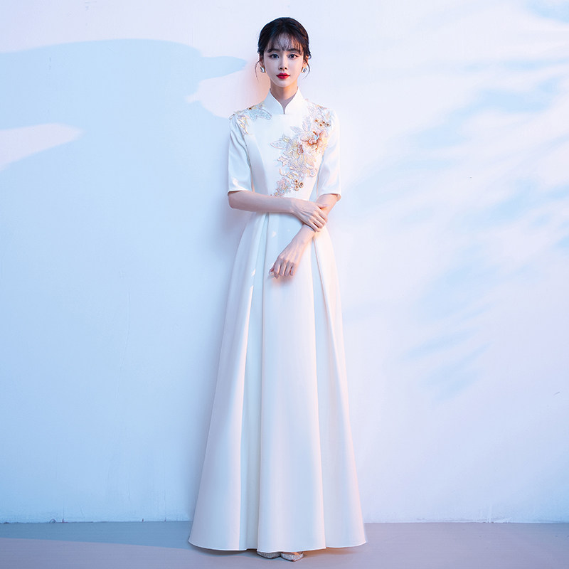 大合唱团演出服女长裙表演晚礼服图片