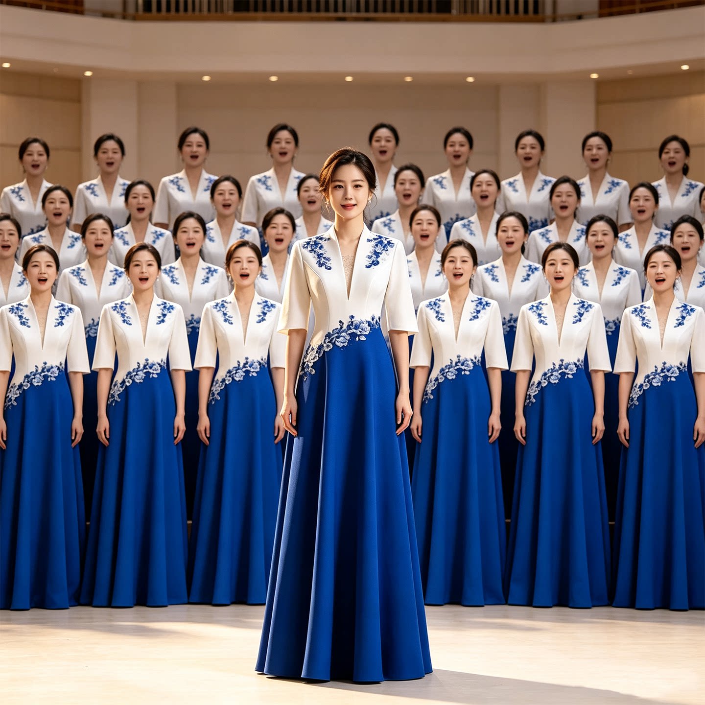 大合唱团演出服女长裙表演晚礼服图片