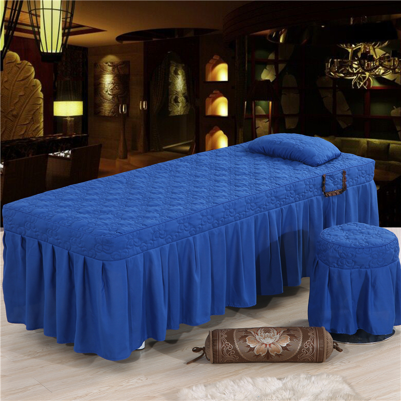 棉美容院床套美体洗头q房按摩足浴推拿浴室用单床罩套件送枕套