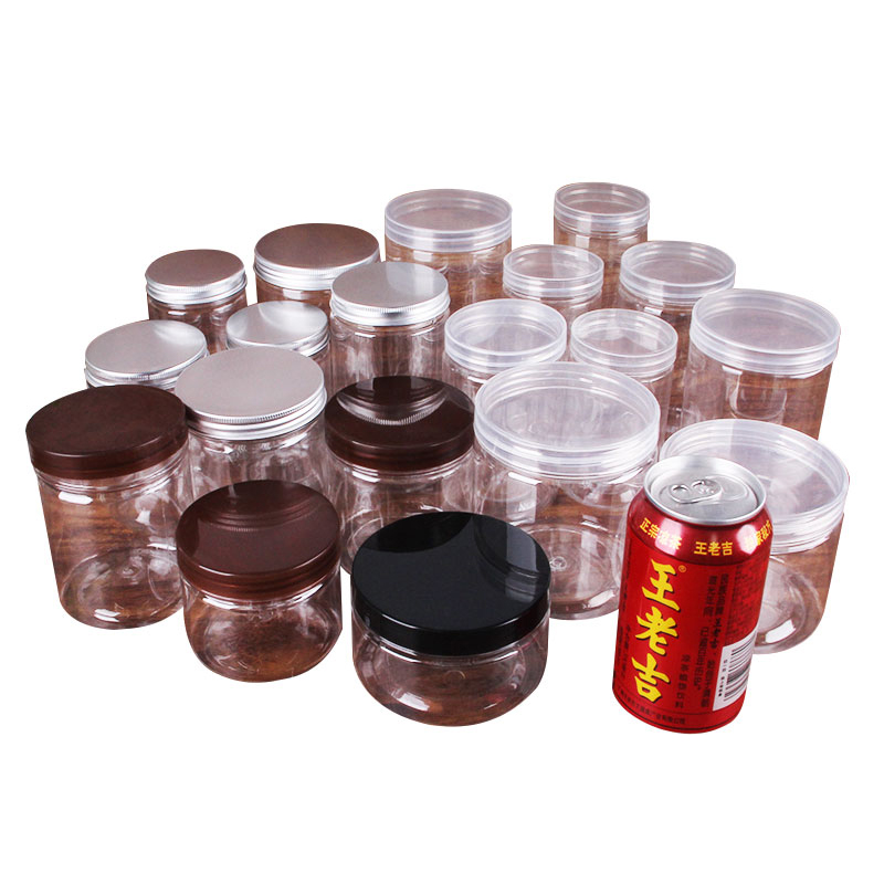 金牌透明饼d干罐饼干盒食品罐曲奇罐螺旋盖饼干桶豆乳包装盒50个