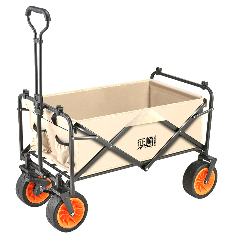 露营推车布兜可折叠户外手推野餐车营地拖车内衬小U拉车桌板野营