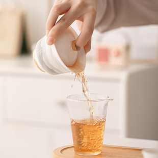 德化羊脂玉快客杯一壶三杯户外便携旅行茶具家用办公泡Z茶功夫套