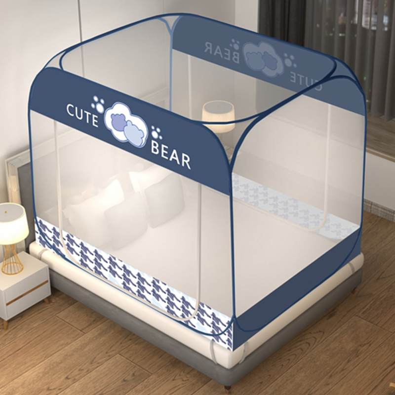 免安装蒙古包蚊帐家用1.5m床全封闭防摔宿舍单人1.V2米可折叠支架