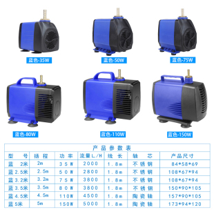 潜水泵鱼缸水泵抽水泵小型静音循环泵侧吸泵吸粪泵R家用换水机220
