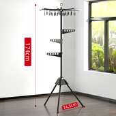 简易阳台晾衣架落地折叠室内卧室小型三角K衣帽架晒衣架旅行挂衣