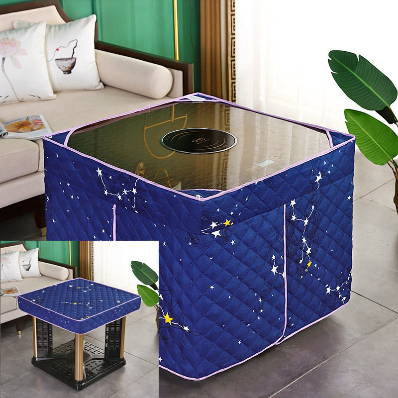 加厚正方形电烤火桌罩家用方桌布罩正H方形火炉四方取暖围布可定