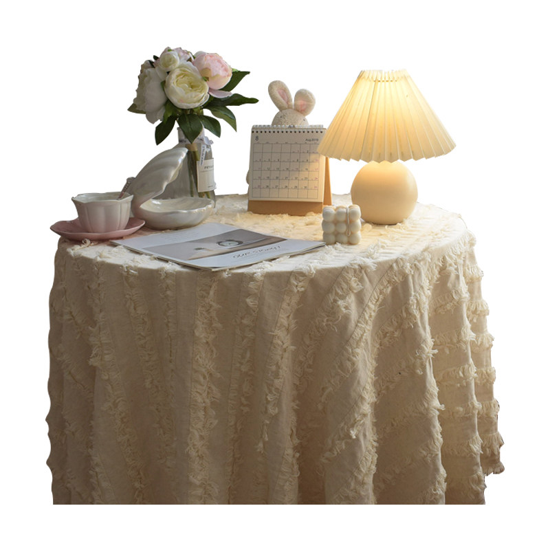 ins自制桌布~法式浪漫茶几x宿舍餐桌布拍照背景布棉麻米白沙发布,居家布艺,桌布,淘宝优惠券,粉丝福利购,淘宝优惠卷