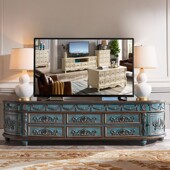 欧式 乡村J复古做旧实木雕花轻奢卧 电视柜茶几组合小户型客厅美式